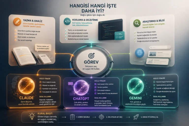 Claude vs ChatGPT vs Gemini: Kapsamlı Karşılaştırma