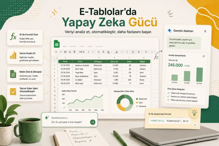 Google Tablolar Yapay Zeka: E-Tablolar’da AI’ı Kullanmanın Tüm Yolları (2026)